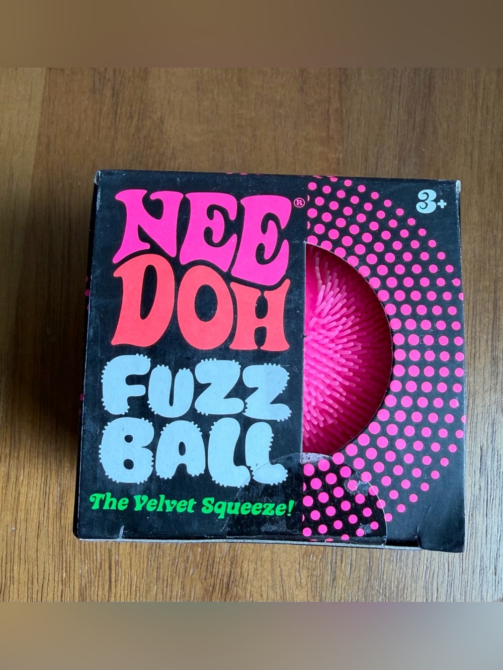 Needoh Pink FuzzBall Velvet Squeeze Fuzz Ball Squishy NEW SEALED